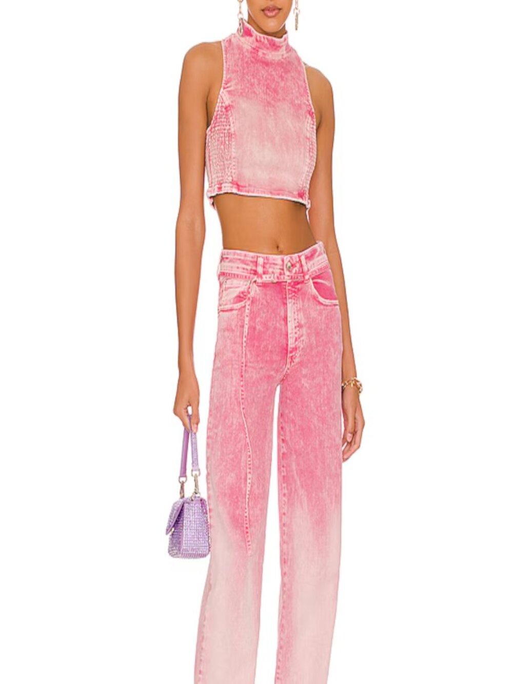 Retrofête Mora Pink Sorbet Flare Pants — Size 29 — Made in Italy